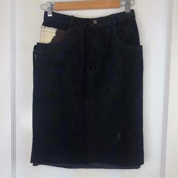 Dresses & Skirts - Vintage Suede Midi  Skirt